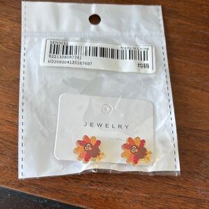 Turkey Red and Yellow Earrings
